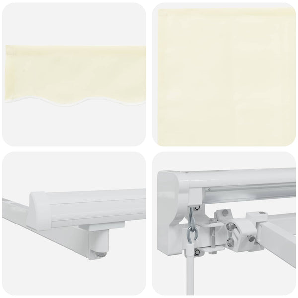vidaXL Manual Awning Frame with LEDs Cream and White 2.5 x 2 m