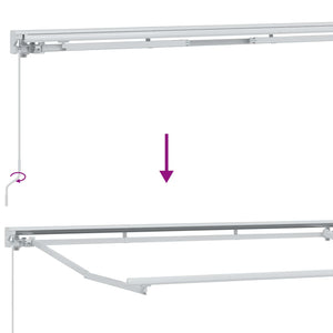 vidaXL Manual Awning Frame with LEDs Cream and White 2.5 x 2 m