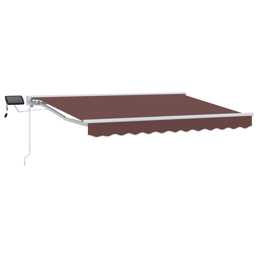 vidaXL Manual Awning Frame with LEDs Brown and White 2.5 x 2 m