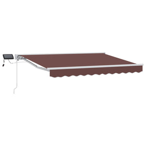 vidaXL Manual Awning Frame with LEDs Brown and White 2.5 x 2 m