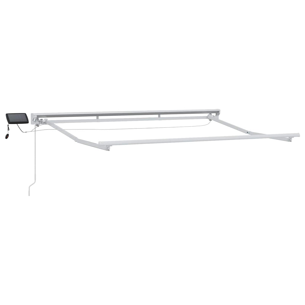 vidaXL Manual Awning Frame with LEDs Brown and White 2.5 x 2 m