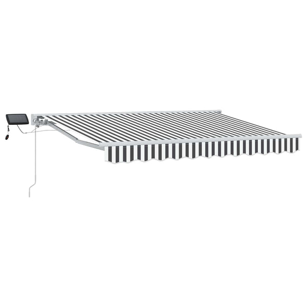 vidaXL Manual Awning Frame with LEDs Anthracite and White 2.5 x 2 m