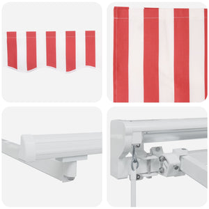 vidaXL Manual Awning Frame with LEDs Red and White 2.5 x 2 m