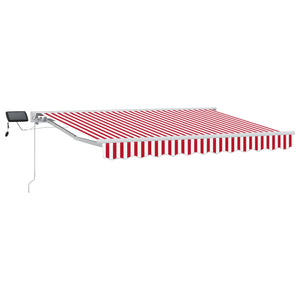 vidaXL Manual Awning Frame with LEDs Red and White 2.5 x 2 m