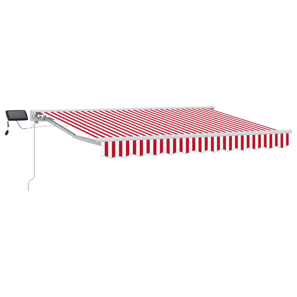 vidaXL Manual Awning Frame with LEDs Red and White 2.5 x 2 m