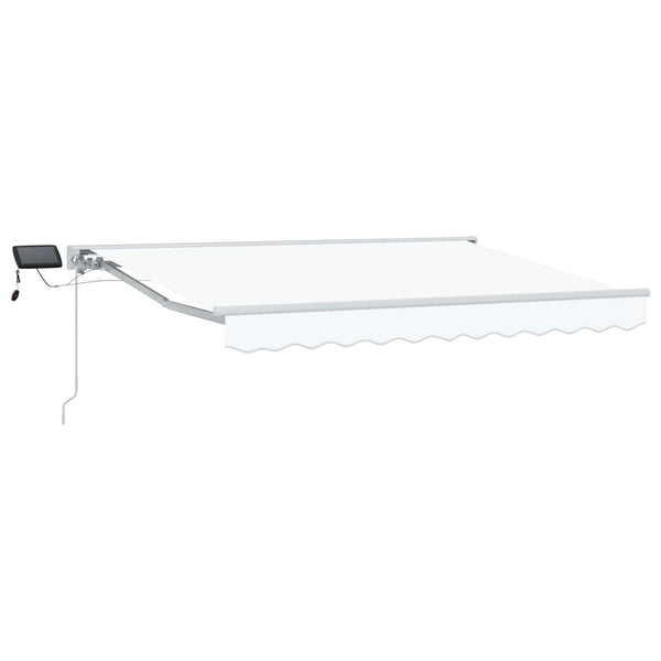 vidaXL Manual Awning Frame with LEDs White 2.5 x 2 m
