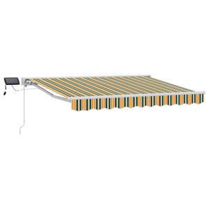vidaXL Manual Awning Frame with LEDs Green, Yellow, White 2.5 x 2 m