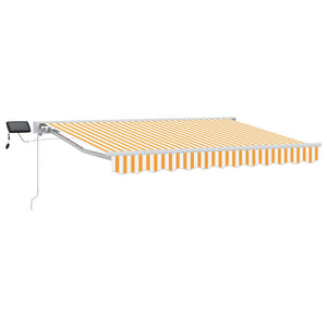 vidaXL Manual Awning Frame with LEDs Yellow and White 3 x 2 m