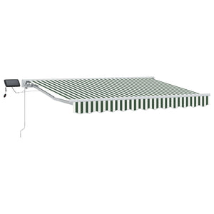 vidaXL Manual Awning Frame with LEDs Green and White 3 x 2 m