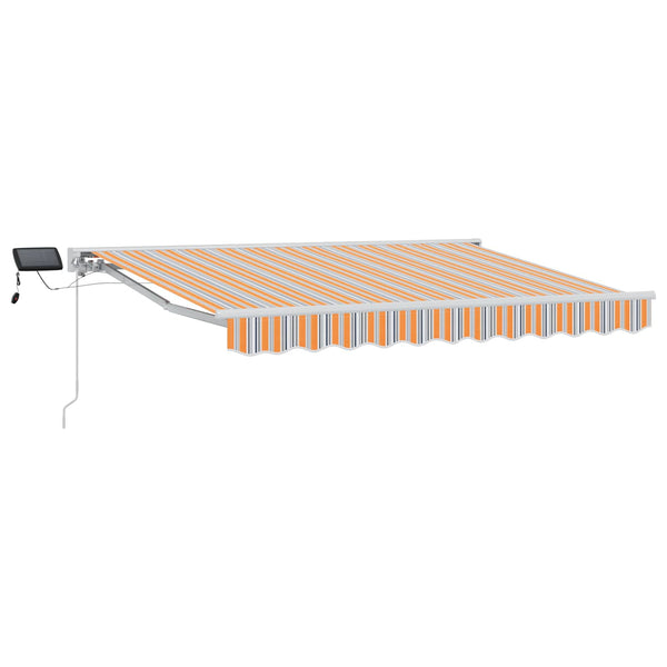 vidaXL Manual Awning Frame with LEDs Blue, Orange, White 3.5 x 2 m