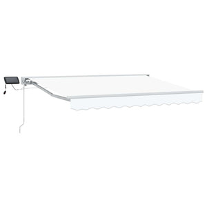 vidaXL Manual Awning Frame with LEDs White 3.5 x 2 m