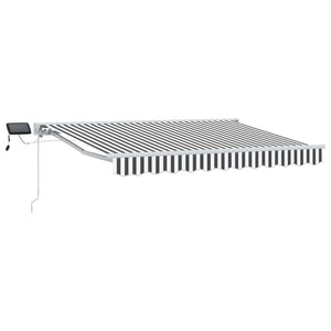 vidaXL Manual Awning Frame with LEDs Anthracite and White 3 x 2.5 m