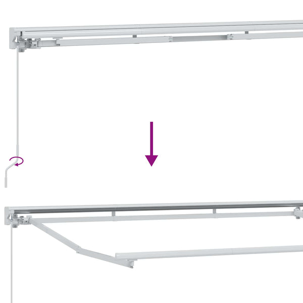 vidaXL Manual Awning Frame with LEDs Yellow and White 3.5 x 2.5 m