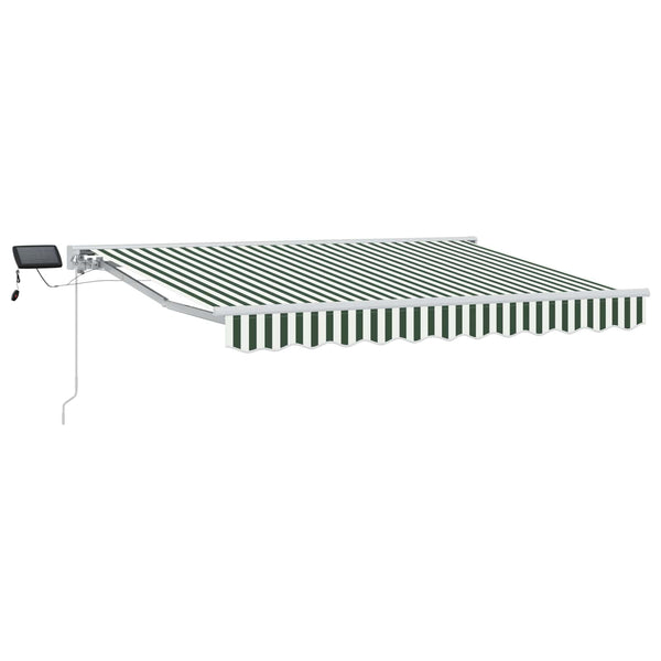 vidaXL Manual Awning Frame with LEDs Green and White 3.5 x 2.5 m