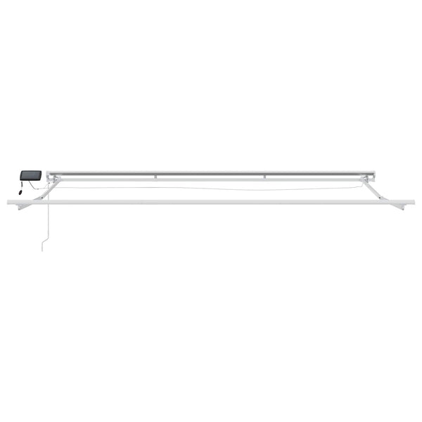 vidaXL Manual Awning Frame with LEDs Brown and White 4 x 3 m