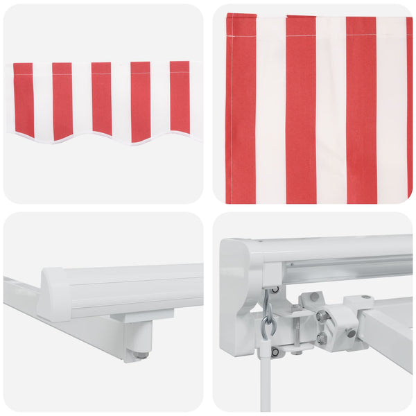 vidaXL Manual Awning Frame with LEDs Red and White 4 x 3 m