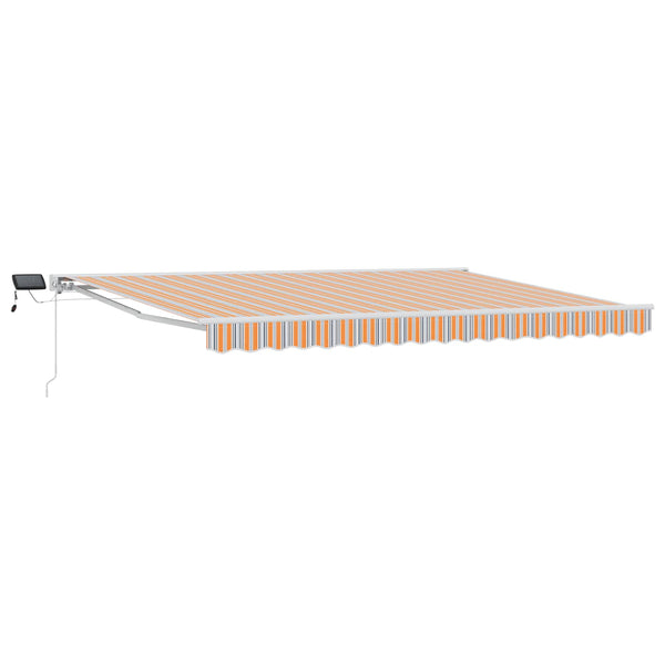 vidaXL Manual Awning Frame with LEDs Blue, Orange, White 4 x 3 m
