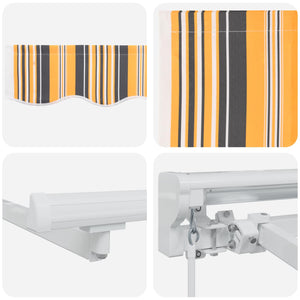 vidaXL Manual Awning Frame with LEDs Yellow, Grey, and White 4 x 3 m