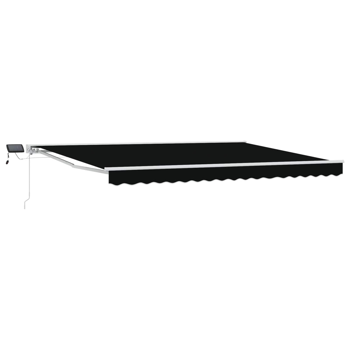 vidaXL Manual Awning Frame with LEDs Black and White 4 x 3 m
