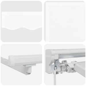 vidaXL Manual Awning Frame with LEDs White 4 x 3 m