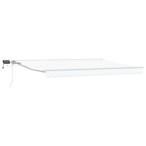 vidaXL Manual Awning Frame with LEDs White 4 x 3 m