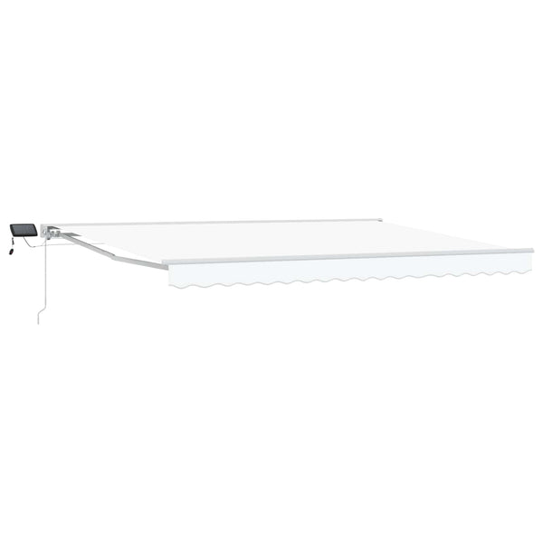 vidaXL Manual Awning Frame with LEDs White 4 x 3 m
