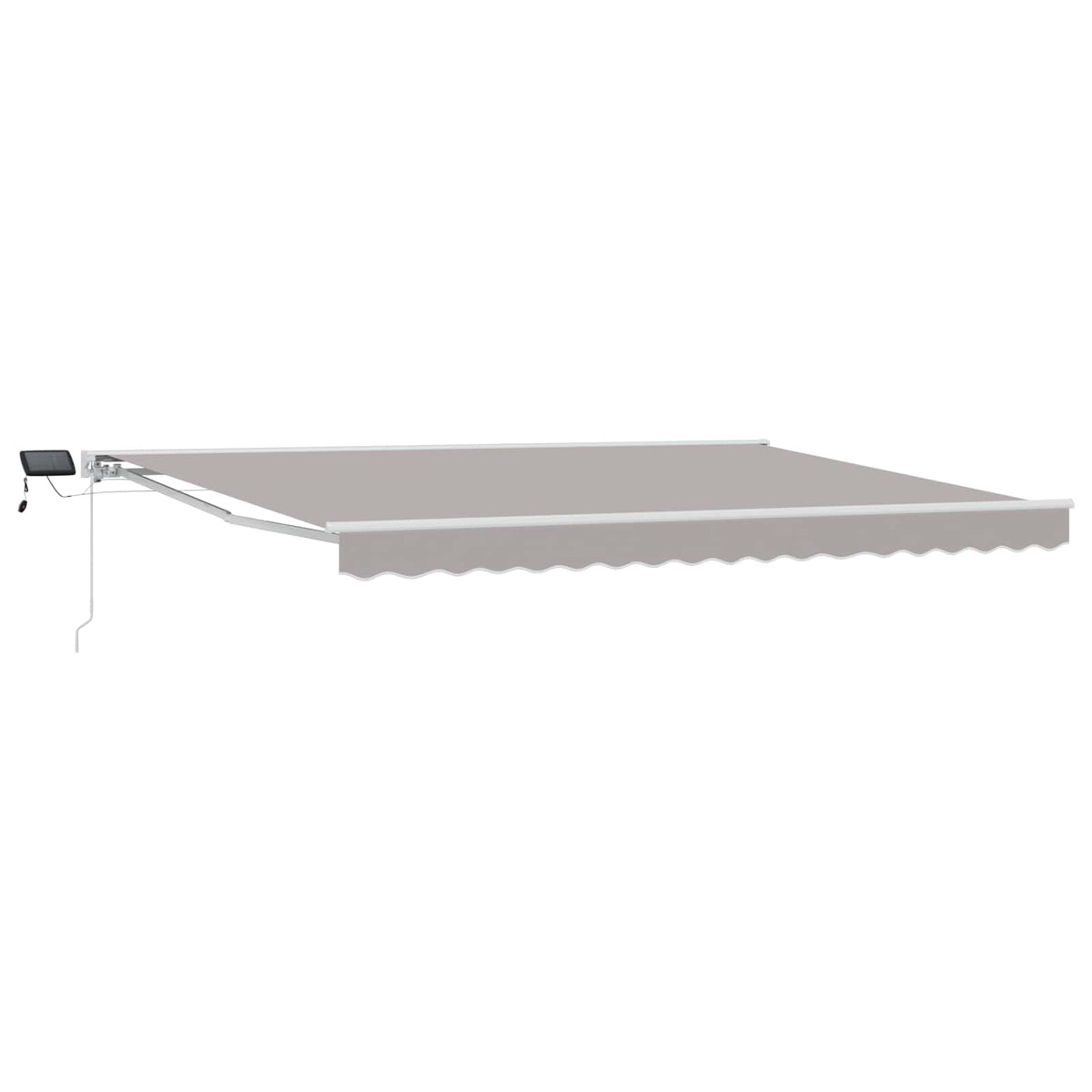 vidaXL Manual Awning Frame with LEDs Light Grey and White 4 x 3 m