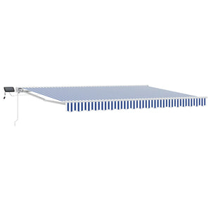 vidaXL Manual Awning Frame with LEDs Blue and White 4 x 3.5 m