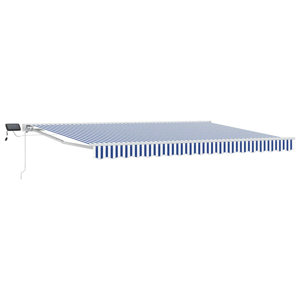 vidaXL Manual Awning Frame with LEDs Blue and White 4 x 3.5 m