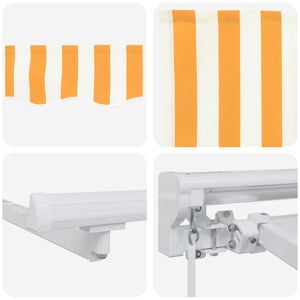 vidaXL Manual Awning Frame with LEDs Yellow and White 4 x 3.5 m