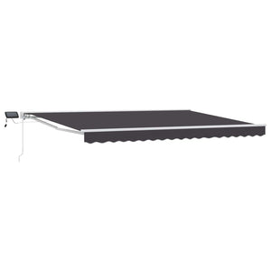 vidaXL Manual Awning Frame with LEDs White and Anthracite 4 x 3.5 m