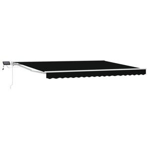 vidaXL Manual Awning Frame with LEDs Black and White 4 x 3.5 m