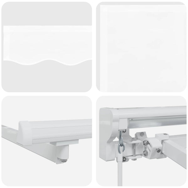 vidaXL Manual Awning Frame with LEDs White 4 x 3.5 m