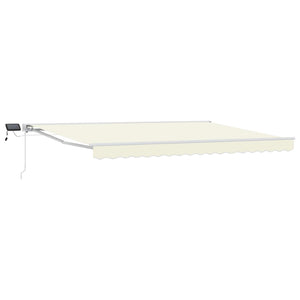 vidaXL Manual Awning Frame with LEDs Cream and White 4.5 x 3 m