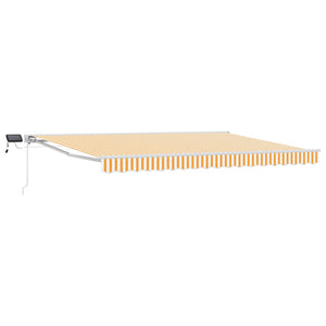 vidaXL Manual Awning Frame with LEDs Yellow and White 4.5 x 3 m
