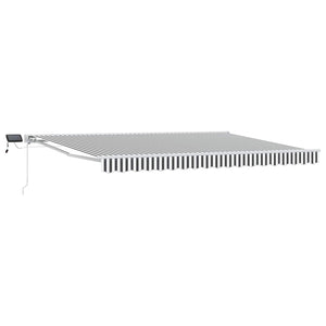 vidaXL Manual Awning Frame with LEDs Anthracite and White 4.5 x 3 m