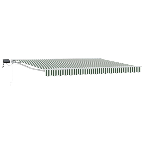vidaXL Manual Awning Frame with LEDs Green and White 4.5 x 3 m