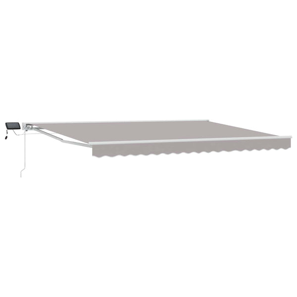 vidaXL Manual Awning Frame with LEDs Light Grey and White 4.5 x 3.5 m