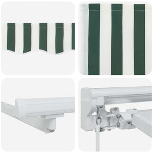 vidaXL Manual Awning Frame with LEDs Green and White 4.5 x 3.5 m