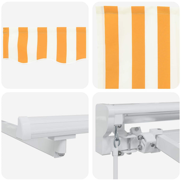 vidaXL Manual Awning Frame with LEDs Yellow and White 5 x 3 m