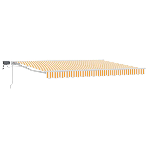 vidaXL Manual Awning Frame with LEDs Yellow and White 5 x 3 m