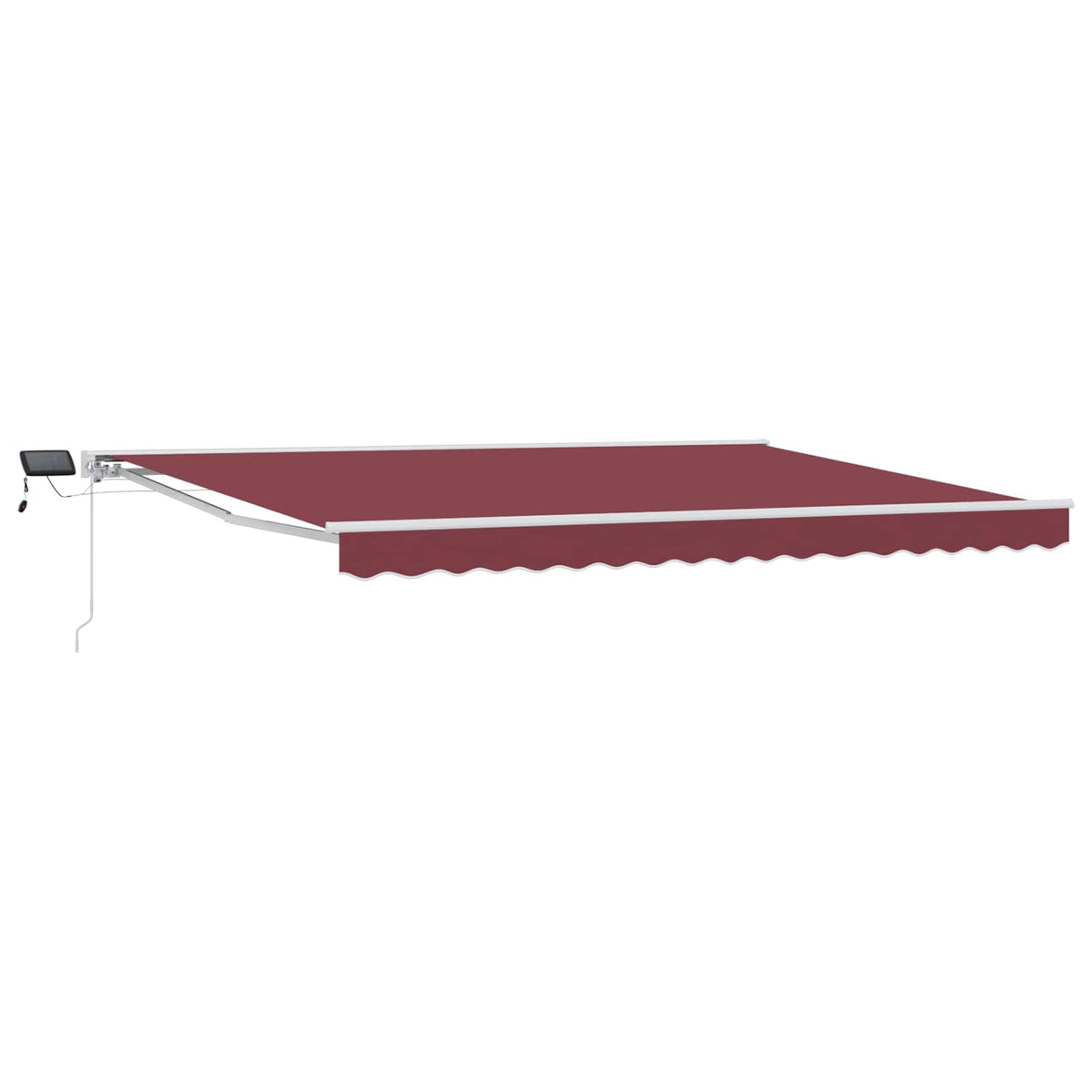 vidaXL Manual Awning Frame with LEDs Burgundy and White 5 x 3 m