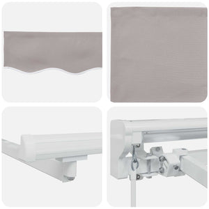 vidaXL Manual Awning Frame with LEDs Light Gray and White 5 x 3 m