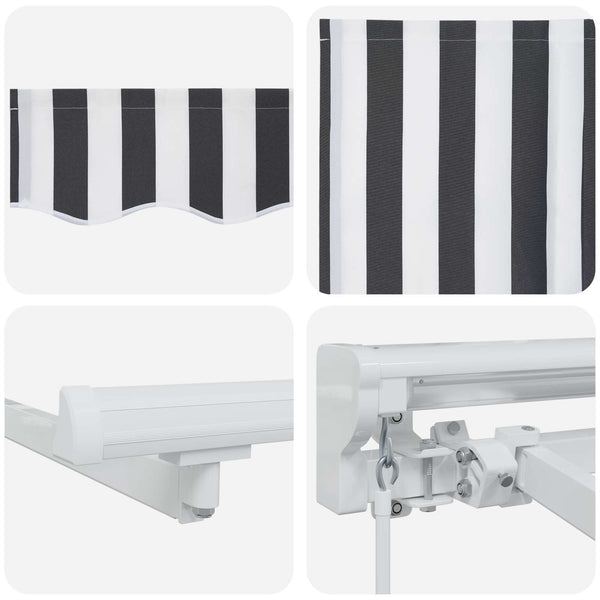 vidaXL Manual Awning Frame with LEDs Anthracite and White 5 x 3.5 m