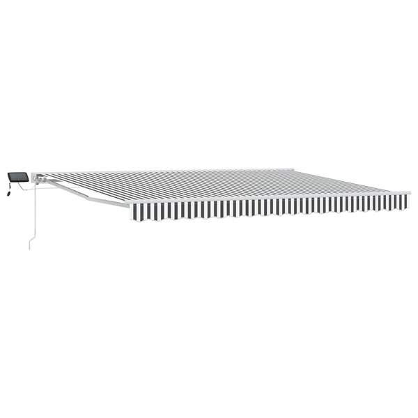 vidaXL Manual Awning Frame with LEDs Anthracite and White 5 x 3.5 m