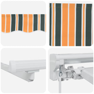 vidaXL Manual Awning Frame with LEDs Green, Yellow, White 5 x 3.5 m