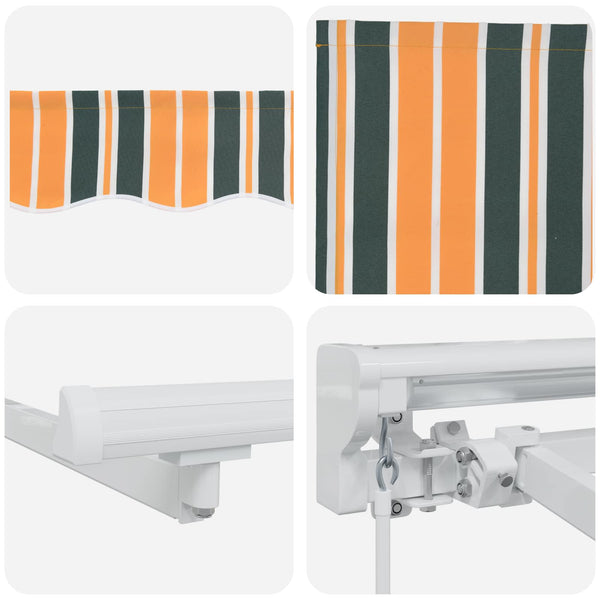 vidaXL Manual Awning Frame with LEDs Green, Yellow, White 5 x 3.5 m