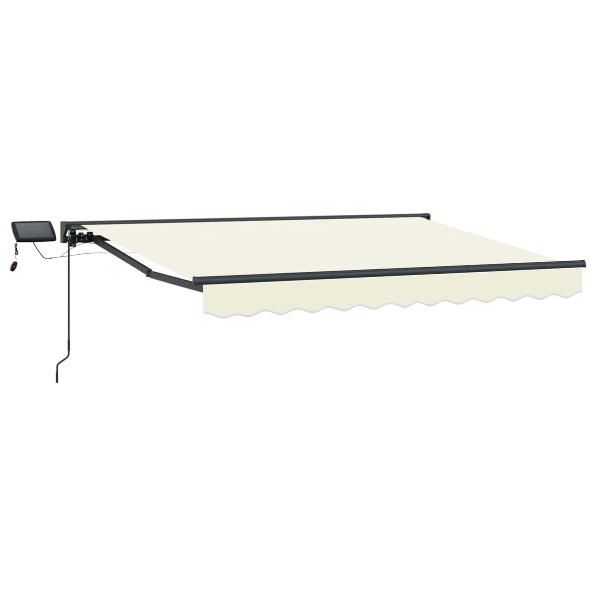 vidaXL Manual Awning Frame with LEDs Cream and Anthracite 2.5 x 2 m