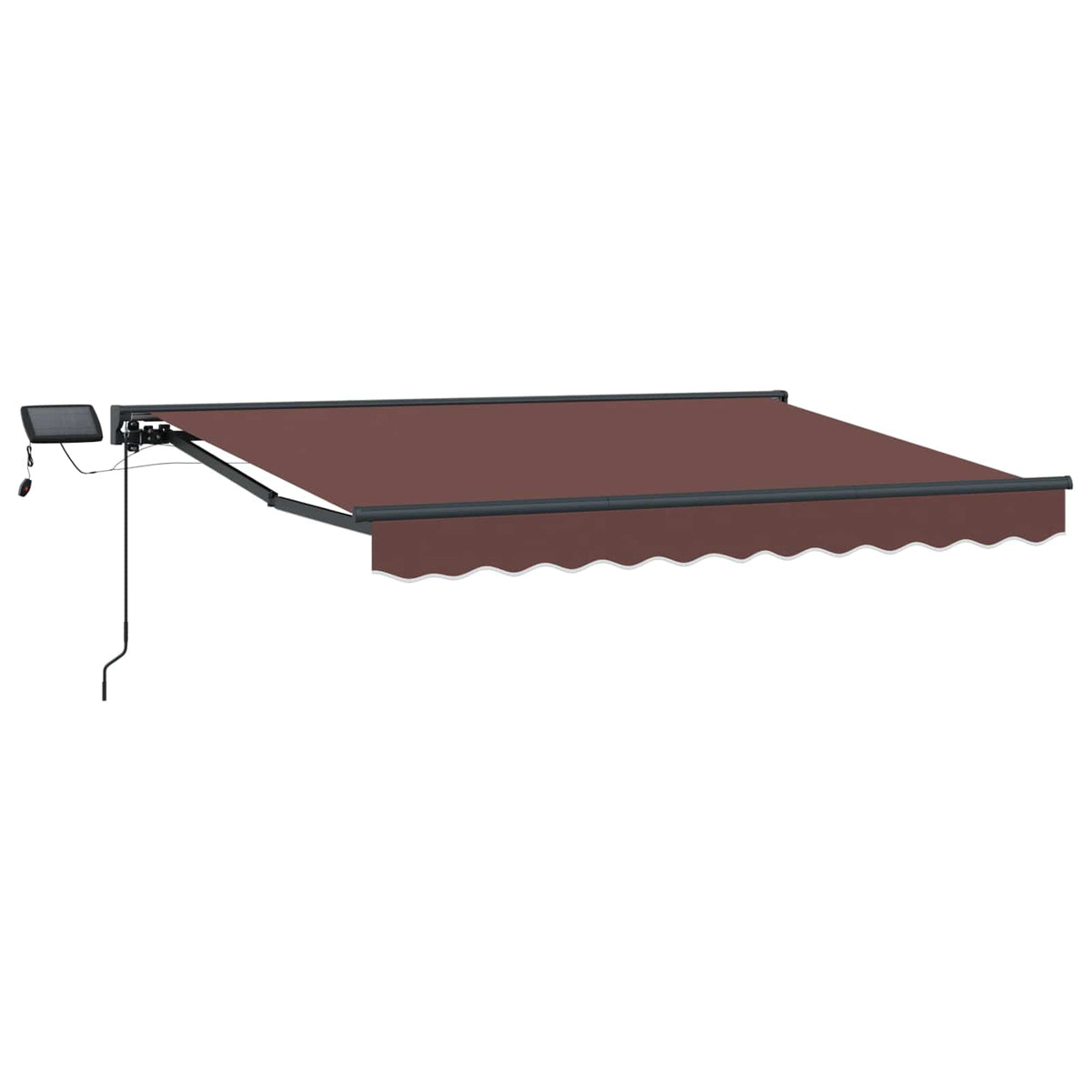 vidaXL Manual Awning Frame with LEDs Brown and Anthracite 2.5 x 2 m
