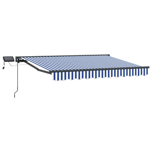 vidaXL Manual Awning Frame with LEDs Blue, White, Anthracite 3 x 2 m